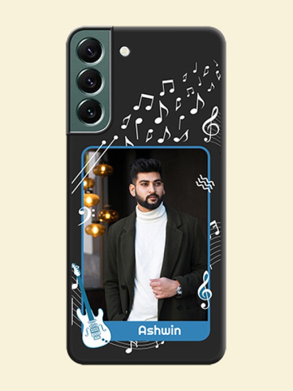 Musical Theme Design with Text on Photo on Space Black Soft Matte Mobile Case - Galaxy S22 Plus 5G