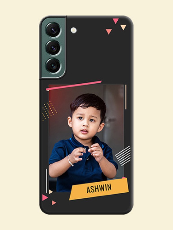 Photo Frame with Triangle Small Dots on Photo on Space Black Soft Matte Back Cover - Galaxy S22 Plus 5G