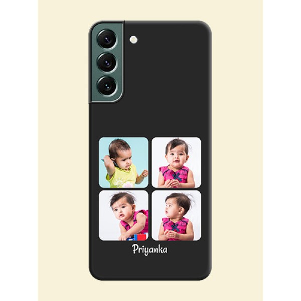 Floral Art with 6 Image Holder on Photo on Space Black Soft Matte Mobile Case - Galaxy S22 Plus 5G Floral Art with 6 Image Holder on Photo on Space Black Soft Matte Mobile Case - Galaxy S22 Plus 5G