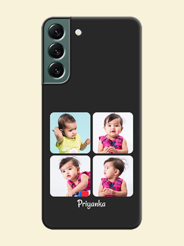 Floral Art with 6 Image Holder on Photo on Space Black Soft Matte Mobile Case - Galaxy S22 Plus 5G