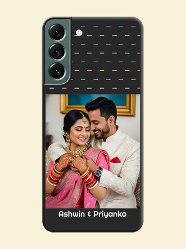 Line Pattern Design with Text on Space Black Custom Soft Matte Phone Back Cover - Galaxy S22 Plus 5G