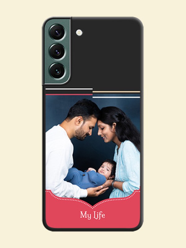 Classic Plain Design with Name on Photo on Space Black Soft Matte Phone Cover - Galaxy S22 Plus 5G