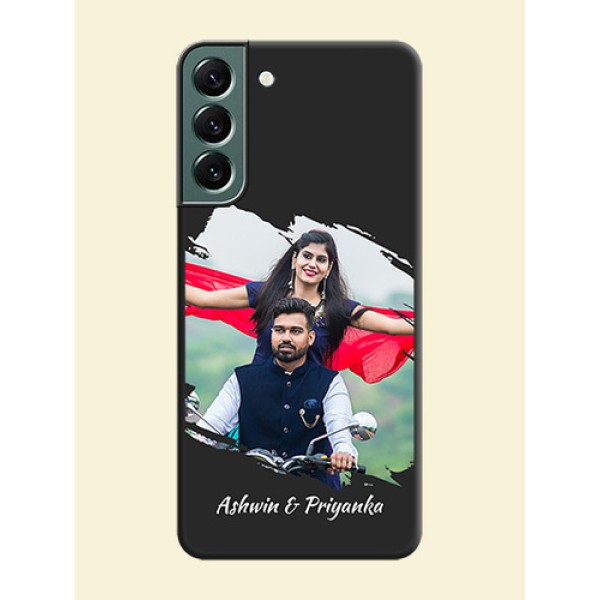 Grunge Brush Strokes on Photo on Space Black Soft Matte Back Cover - Galaxy S22 Plus 5G Grunge Brush Strokes on Photo on Space Black Soft Matte Back Cover - Galaxy S22 Plus 5G