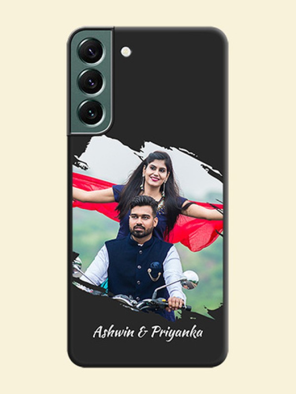 Grunge Brush Strokes on Photo on Space Black Soft Matte Back Cover - Galaxy S22 Plus 5G