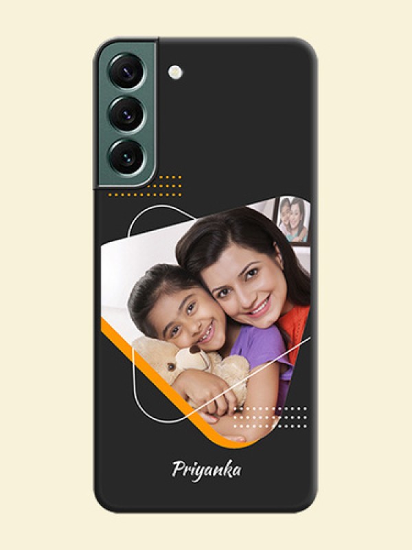 Yellow Triangle on Photo on Space Black Soft Matte Phone Cover - Galaxy S22 Plus 5G