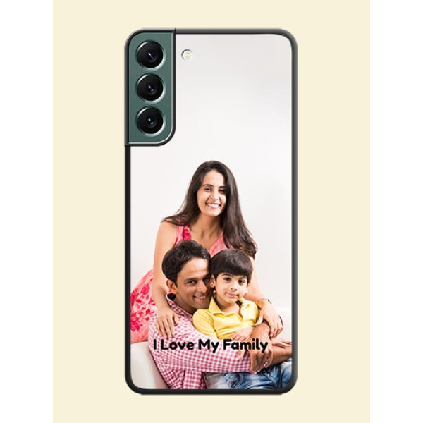 Full Single Pic Upload With Text On Space Black Personalized Soft Matte Phone Covers -Samsung Galaxy S22 Plus 5G Full Single Pic Upload With Text On Space Black Personalized Soft Matte Phone Covers -Samsung Galaxy S22 Plus 5G