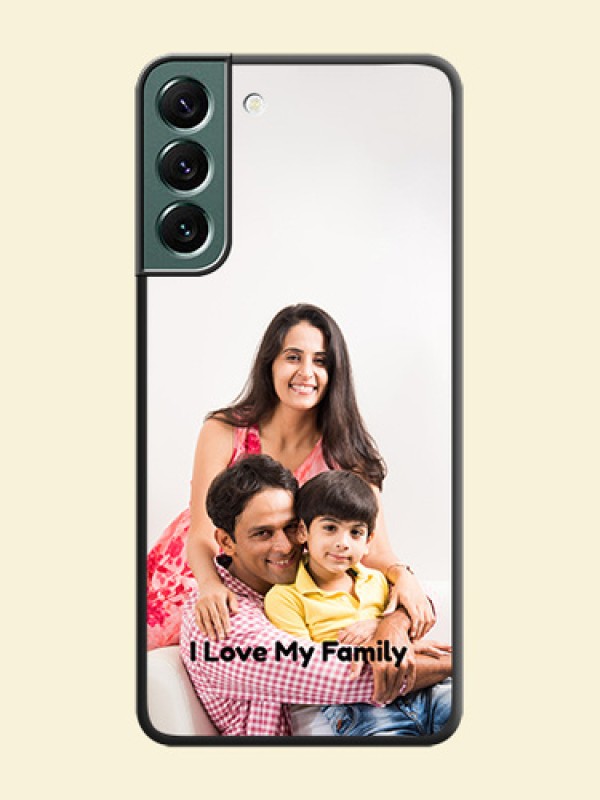 Full Single Pic Upload With Text On Space Black Personalized Soft Matte Phone Covers -Samsung Galaxy S22 Plus 5G