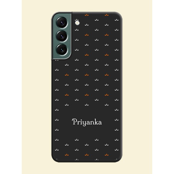 Simple Pattern With Custom Text On Space Black Personalized Soft Matte Phone Covers -Samsung Galaxy S22 Plus 5G Simple Pattern With Custom Text On Space Black Personalized Soft Matte Phone Covers -Samsung Galaxy S22 Plus 5G