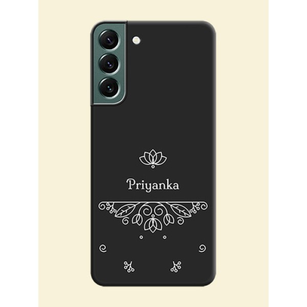 Lotus Garden Custom Text On Space Black Personalized Soft Matte Phone Covers -Samsung Galaxy S22 Plus 5G Lotus Garden Custom Text On Space Black Personalized Soft Matte Phone Covers -Samsung Galaxy S22 Plus 5G