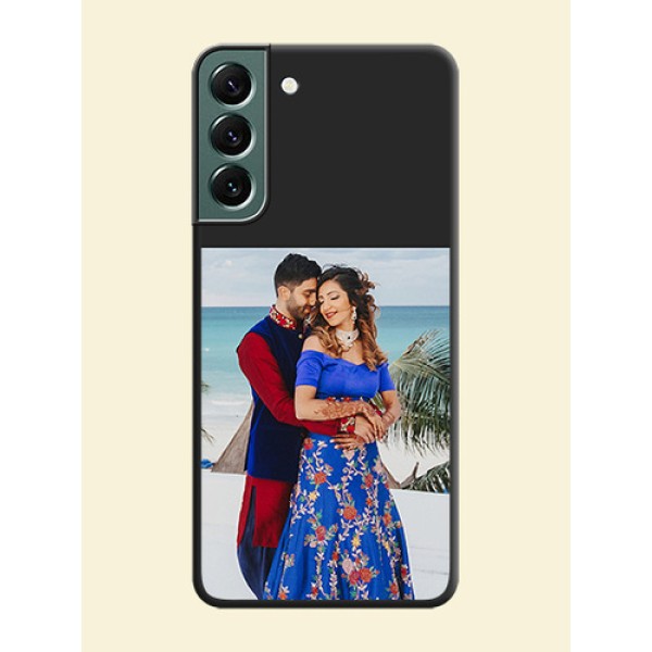 Image Upload With Space Black Color On Custom Soft Matte Mobile Back Cover - Samsung Galaxy S22 Plus 5G Image Upload With Space Black Color On Custom Soft Matte Mobile Back Cover - Samsung Galaxy S22 Plus 5G
