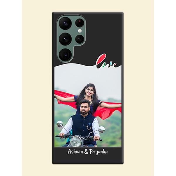 Fall in Love Pattern with Picture on Photo on Space Black Soft Matte Mobile Case - Galaxy S22 Ultra 5G Fall in Love Pattern with Picture on Photo on Space Black Soft Matte Mobile Case - Galaxy S22 Ultra 5G