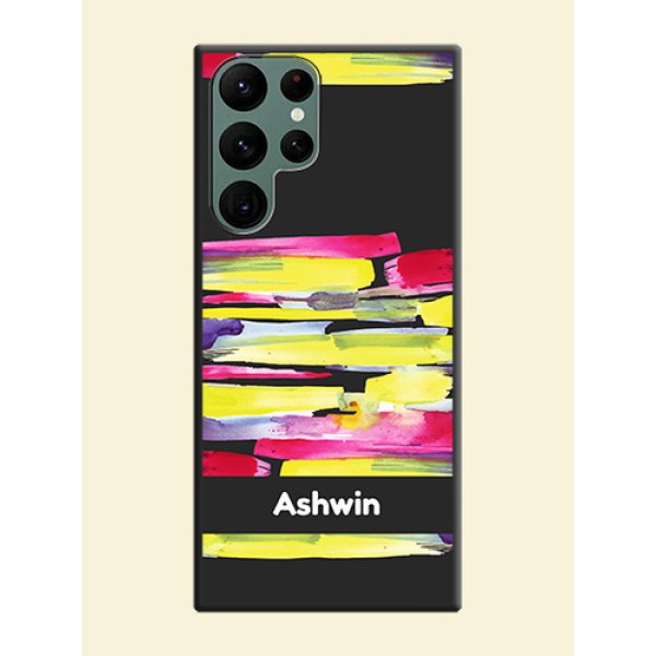 Brush Coloured on Space Black Personalized Soft Matte Phone Covers - Galaxy S22 Ultra 5G Brush Coloured on Space Black Personalized Soft Matte Phone Covers - Galaxy S22 Ultra 5G