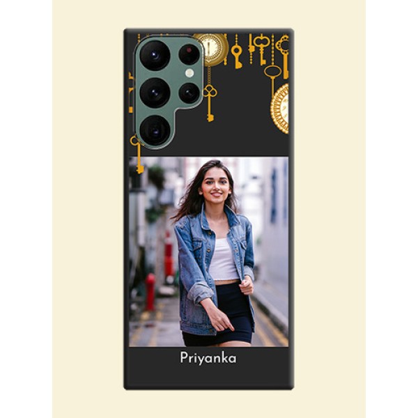 Decorative Design with Text on Space Black Custom Soft Matte Back Cover - Galaxy S22 Ultra 5G Decorative Design with Text on Space Black Custom Soft Matte Back Cover - Galaxy S22 Ultra 5G
