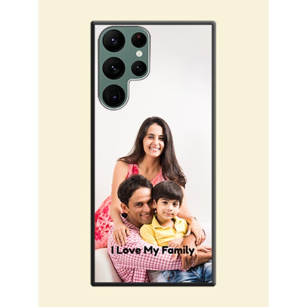 Full Single Pic Upload With Text On Space Black Personalized Soft Matte Phone Covers -Samsung Galaxy S22 Ultra 5G Full Single Pic Upload With Text On Space Black Personalized Soft Matte Phone Covers -Samsung Galaxy S22 Ultra 5G
