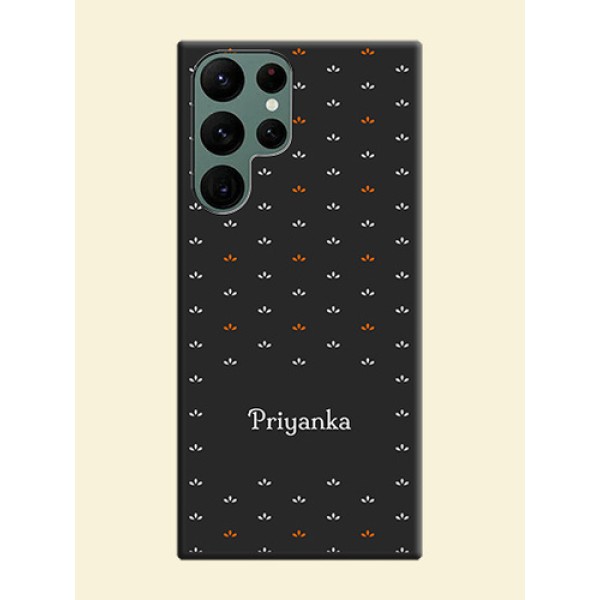 Simple Pattern With Custom Text On Space Black Personalized Soft Matte Phone Covers -Samsung Galaxy S22 Ultra 5G Simple Pattern With Custom Text On Space Black Personalized Soft Matte Phone Covers -Samsung Galaxy S22 Ultra 5G