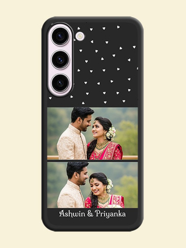 Miniature Love Symbols with Name on Space Black Custom Soft Matte Back Cover - Samsung Galaxy S23 5G