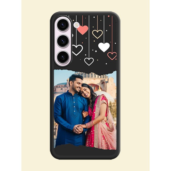 Love Hangings with Splash Wave Picture on Space Black Custom Soft Matte Phone Back Cover - Samsung Galaxy S23 5G Love Hangings with Splash Wave Picture on Space Black Custom Soft Matte Phone Back Cover - Samsung Galaxy S23 5G