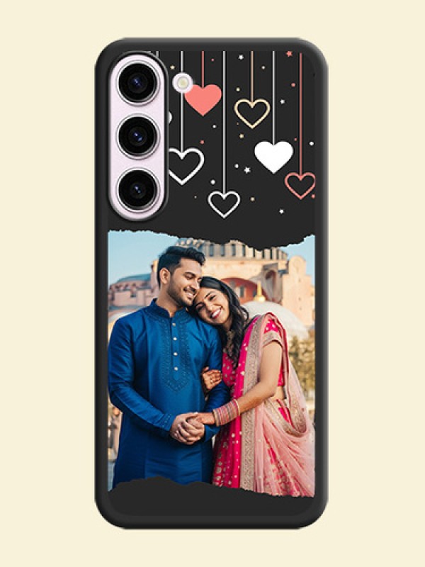 Love Hangings with Splash Wave Picture on Space Black Custom Soft Matte Phone Back Cover - Samsung Galaxy S23 5G