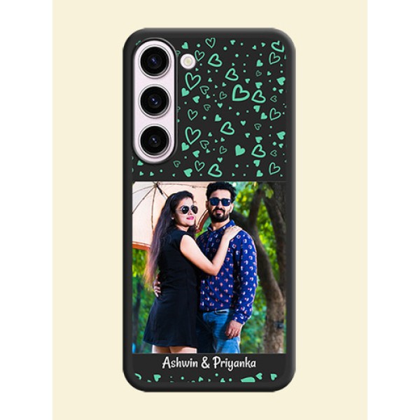 Sea Green Indefinite Love Pattern on Photo on Space Black Soft Matte Mobile Cover - Samsung Galaxy S23 5G Sea Green Indefinite Love Pattern on Photo on Space Black Soft Matte Mobile Cover - Samsung Galaxy S23 5G