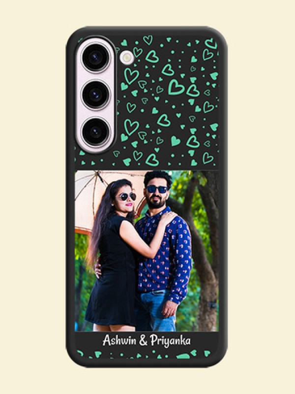 Sea Green Indefinite Love Pattern on Photo on Space Black Soft Matte Mobile Cover - Samsung Galaxy S23 5G