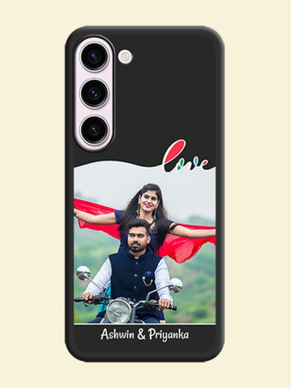 Fall in Love Pattern with Picture on Photo on Space Black Soft Matte Mobile Case - Samsung Galaxy S23 5G