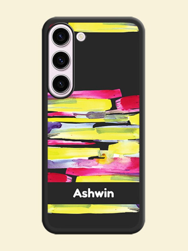 Brush Coloured on Space Black Personalized Soft Matte Phone Covers - Samsung Galaxy S23 5G