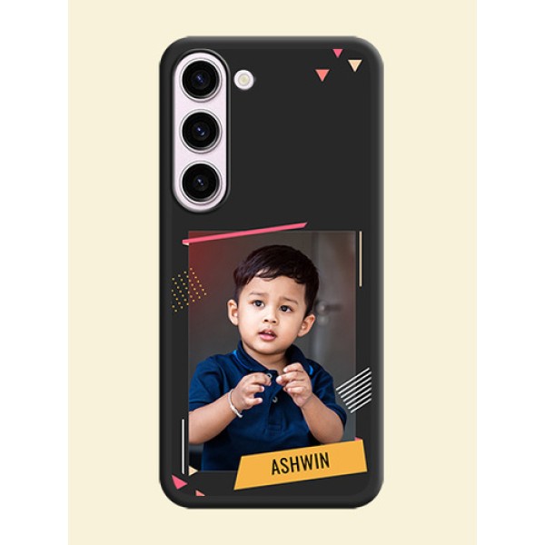 Photo Frame with Triangle Small Dots on Photo on Space Black Soft Matte Back Cover - Samsung Galaxy S23 5G Photo Frame with Triangle Small Dots on Photo on Space Black Soft Matte Back Cover - Samsung Galaxy S23 5G