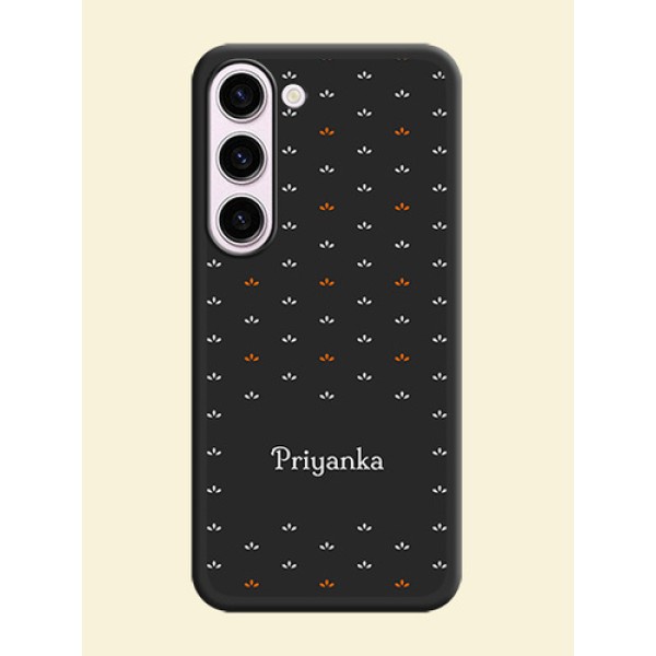 Simple Pattern With Custom Text On Space Black Personalized Soft Matte Phone Covers -Samsung Galaxy S23 5G Simple Pattern With Custom Text On Space Black Personalized Soft Matte Phone Covers -Samsung Galaxy S23 5G