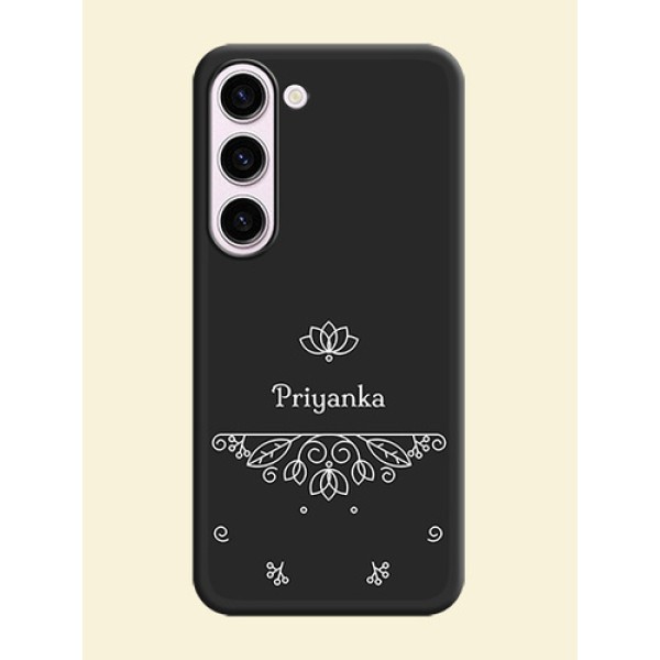 Lotus Garden Custom Text On Space Black Personalized Soft Matte Phone Covers -Samsung Galaxy S23 5G Lotus Garden Custom Text On Space Black Personalized Soft Matte Phone Covers -Samsung Galaxy S23 5G