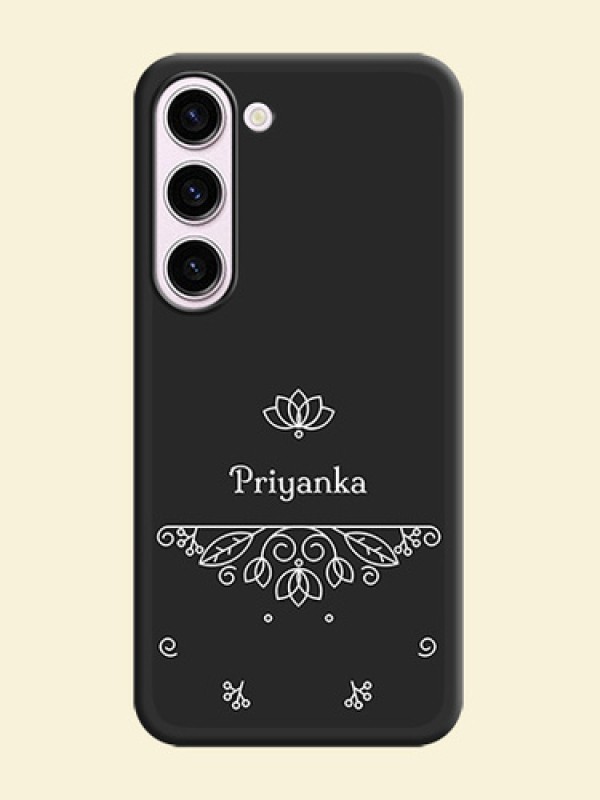 Lotus Garden Custom Text On Space Black Personalized Soft Matte Phone Covers -Samsung Galaxy S23 5G