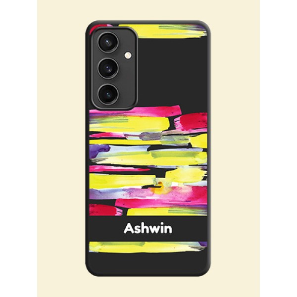 Brush Coloured on Space Black Personalized Soft Matte Phone Covers - Galaxy S23 FE 5G Brush Coloured on Space Black Personalized Soft Matte Phone Covers - Galaxy S23 FE 5G