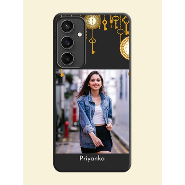Decorative Design with Text on Space Black Custom Soft Matte Back Cover - Galaxy S23 FE 5G Decorative Design with Text on Space Black Custom Soft Matte Back Cover - Galaxy S23 FE 5G