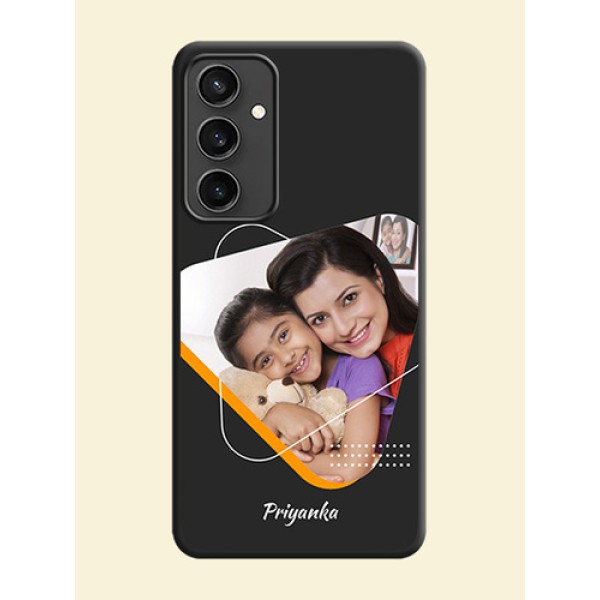 Yellow Triangle - Photo on Space Black Soft Matte Phone Cover - Galaxy S23 FE 5G Yellow Triangle - Photo on Space Black Soft Matte Phone Cover - Galaxy S23 FE 5G