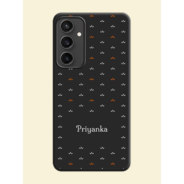 Simple Pattern With Custom Text On Space Black Personalized Soft Matte Phone Covers - Galaxy S23 FE 5G Simple Pattern With Custom Text On Space Black Personalized Soft Matte Phone Covers - Galaxy S23 FE 5G