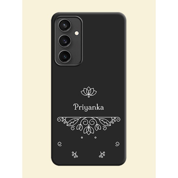Lotus Garden Custom Text On Space Black Personalized Soft Matte Phone Covers - Galaxy S23 FE 5G Lotus Garden Custom Text On Space Black Personalized Soft Matte Phone Covers - Galaxy S23 FE 5G