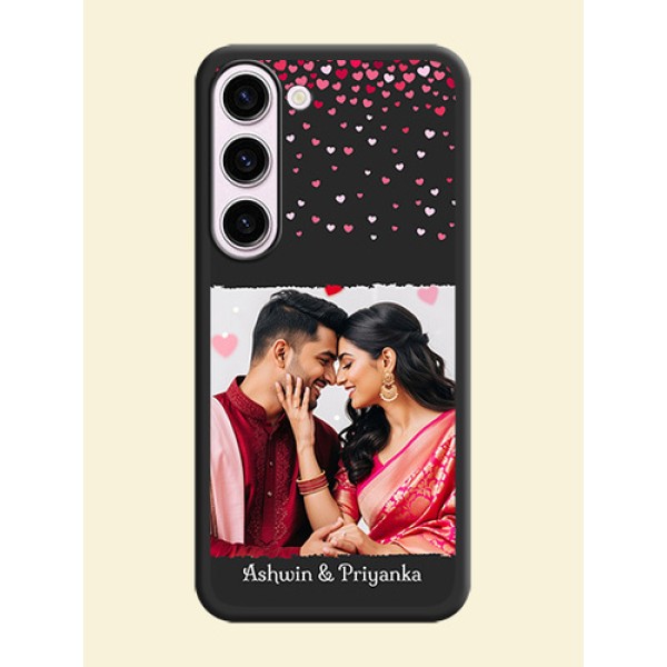 Fall in Love with Your Partner on Photo on Space Black Soft Matte Phone Cover - Samsung Galaxy S23 Plus 5G Fall in Love with Your Partner on Photo on Space Black Soft Matte Phone Cover - Samsung Galaxy S23 Plus 5G