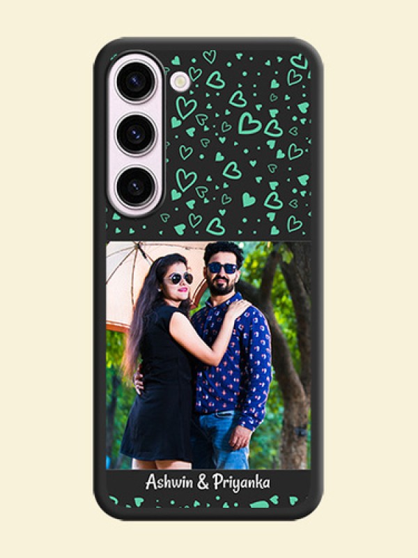 Sea Green Indefinite Love Pattern on Photo on Space Black Soft Matte Mobile Cover - Samsung Galaxy S23 Plus 5G