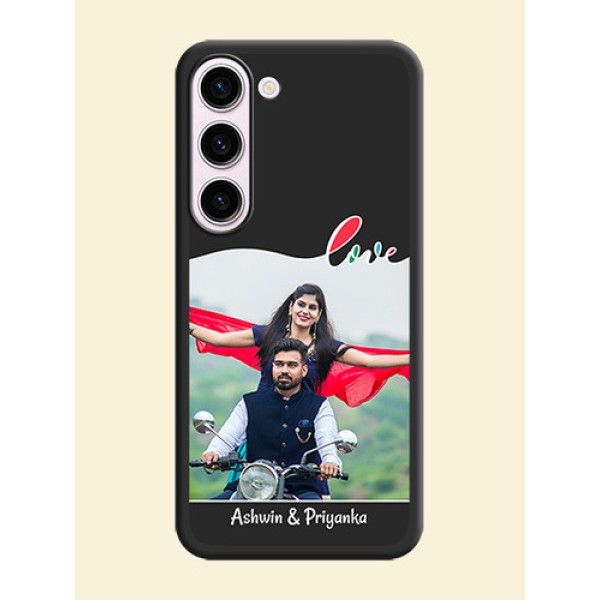 Fall in Love Pattern with Picture on Photo on Space Black Soft Matte Mobile Case - Samsung Galaxy S23 Plus 5G Fall in Love Pattern with Picture on Photo on Space Black Soft Matte Mobile Case - Samsung Galaxy S23 Plus 5G