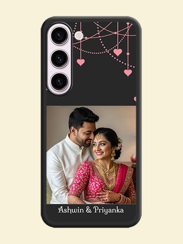 Pink Love Hangings with Text on Space Black Custom Soft Matte Back Cover - Samsung Galaxy S23 Plus 5G