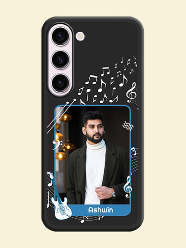 Musical Theme Design with Text on Photo on Space Black Soft Matte Mobile Case - Samsung Galaxy S23 Plus 5G