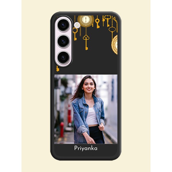 Decorative Design with Text on Space Black Custom Soft Matte Back Cover - Samsung Galaxy S23 Plus 5G Decorative Design with Text on Space Black Custom Soft Matte Back Cover - Samsung Galaxy S23 Plus 5G