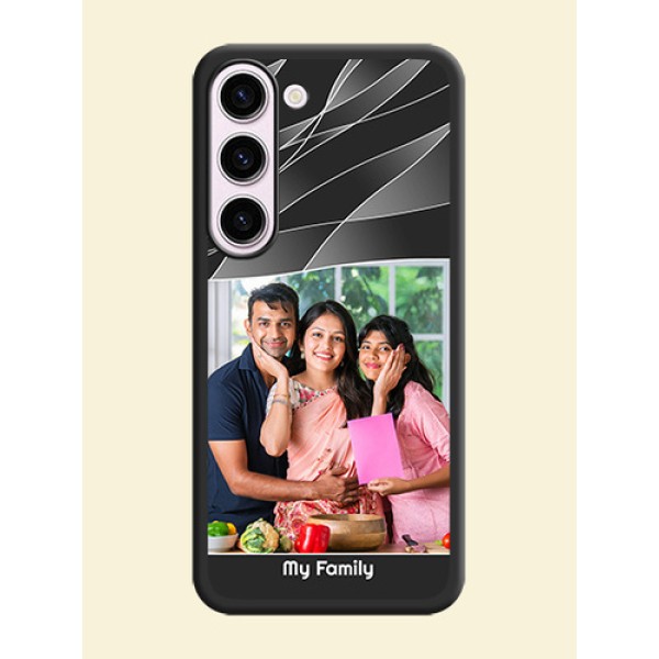 Mixed Wave Lines on Photo on Space Black Soft Matte Mobile Cover - Samsung Galaxy S23 Plus 5G Mixed Wave Lines on Photo on Space Black Soft Matte Mobile Cover - Samsung Galaxy S23 Plus 5G