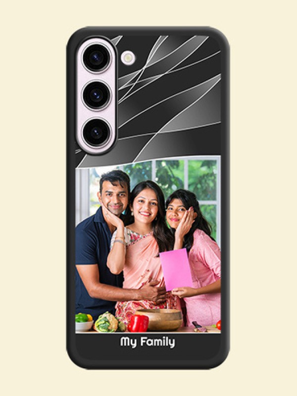 Mixed Wave Lines on Photo on Space Black Soft Matte Mobile Cover - Samsung Galaxy S23 Plus 5G