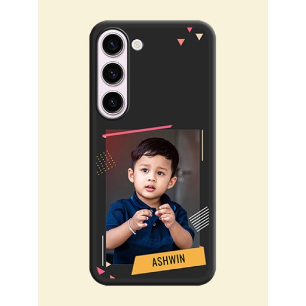 Photo Frame with Triangle Small Dots on Photo on Space Black Soft Matte Back Cover - Samsung Galaxy S23 Plus 5G Photo Frame with Triangle Small Dots on Photo on Space Black Soft Matte Back Cover - Samsung Galaxy S23 Plus 5G