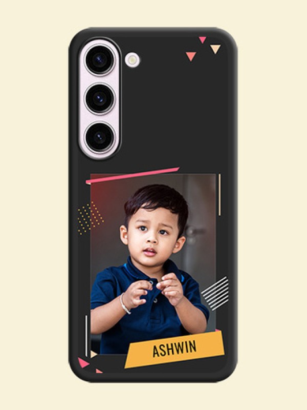 Photo Frame with Triangle Small Dots on Photo on Space Black Soft Matte Back Cover - Samsung Galaxy S23 Plus 5G