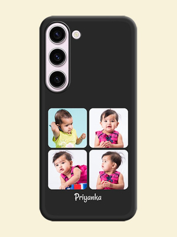 Floral Art with 6 Image Holder on Photo on Space Black Soft Matte Mobile Case - Samsung Galaxy S23 Plus 5G