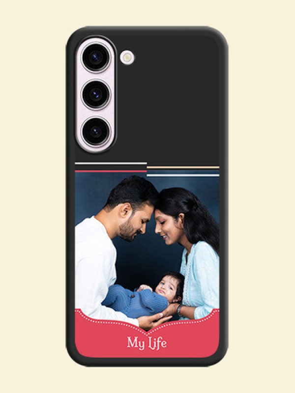Classic Plain Design with Name on Photo on Space Black Soft Matte Phone Cover - Samsung Galaxy S23 Plus 5G