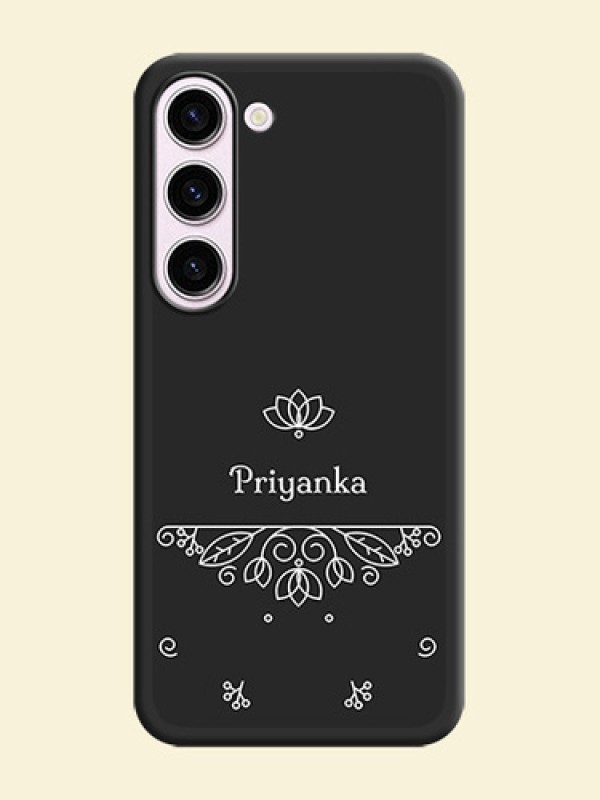 Lotus Garden Custom Text On Space Black Personalized Soft Matte Phone Covers -Samsung Galaxy S23 Plus 5G