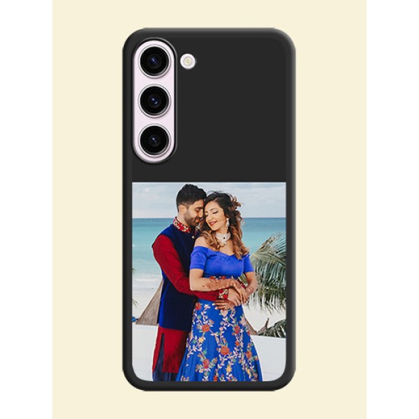 Image Upload With Space Black Color On Custom Soft Matte Mobile Back Cover - Samsung Galaxy S23 Plus 5G Image Upload With Space Black Color On Custom Soft Matte Mobile Back Cover - Samsung Galaxy S23 Plus 5G