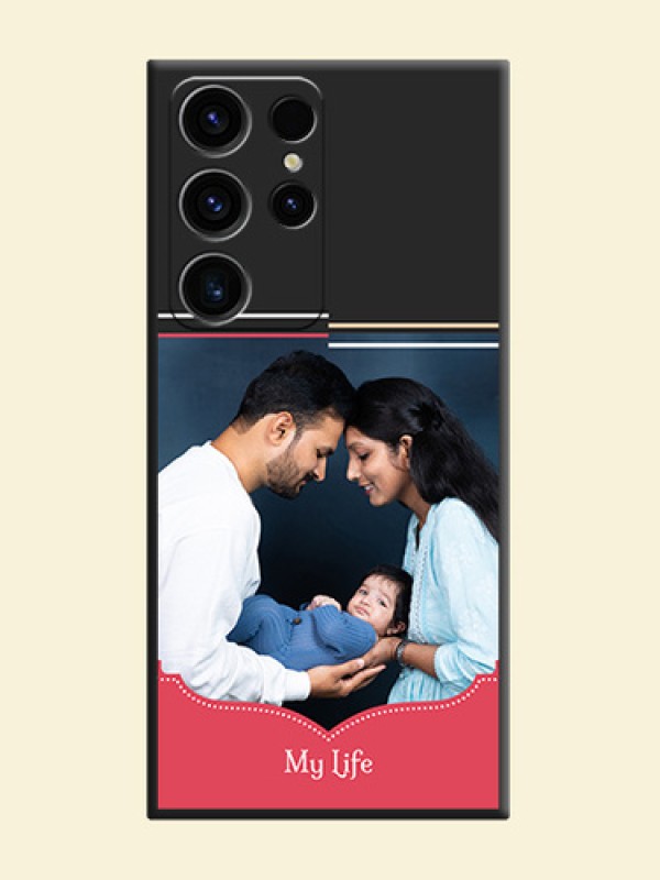 Classic Plain Design with Name on Photo on Space Black Soft Matte Phone Cover - Samsung Galaxy S23 Ultra 5G